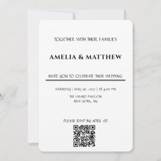 Faire-part de mariage à monogramme minimaliste ave