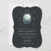 Faire-part de mariage à monogramme miroir gothique (Devant)