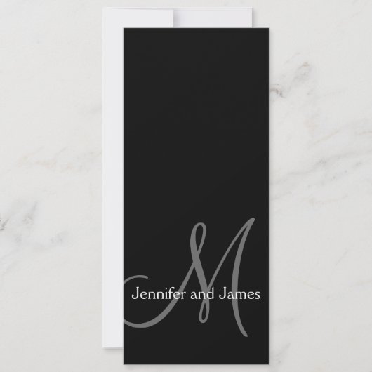 Faire-part de mariage à monogramme moderne (Devant)