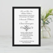 Faire-part de mariage à monogramme moderne en blan (Debout devant)