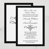 Faire-part de mariage à monogramme moderne en blan (Devant / Derrière)
