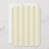 Faire-part de mariage à monogramme rayé vert olive (Dos)
