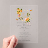 Faire-part de mariage à monogramme ruban rose or (In situ (ordinateur de poche))
