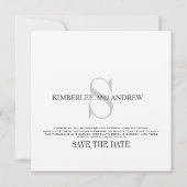 Faire part de mariage à monogramme Save the Date e (Devant)