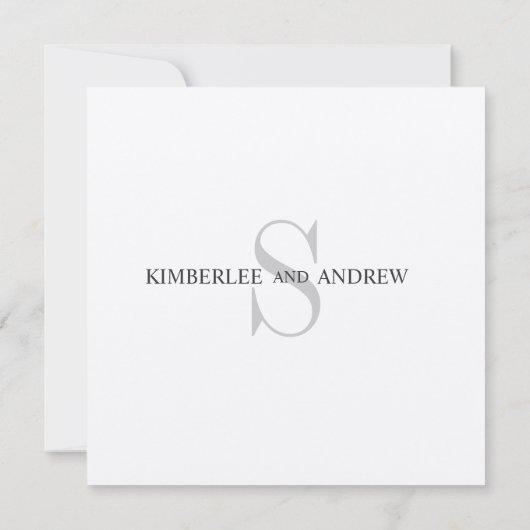 Faire part de mariage à monogramme Save the Date e (Dos)