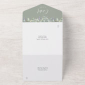 Faire-part de mariage à monogramme script floral v (Dehors)
