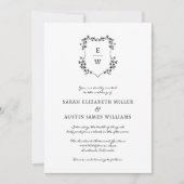 Faire-Part de Mariage à Monogramme Simple (Devant)