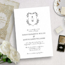 Faire-Part de Mariage à Monogramme Simple