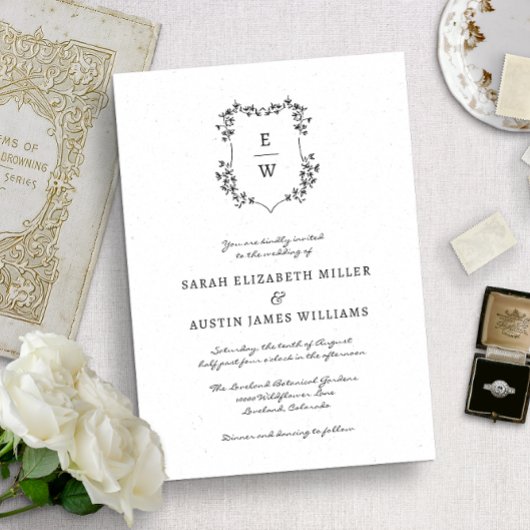 Faire-Part de Mariage à Monogramme Simple