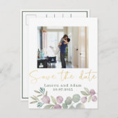 Faire-part de mariage à motif aquarelle d'eucalypt (Devant / Derrière)