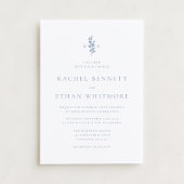 Faire-part de mariage à motif botanique bleu
