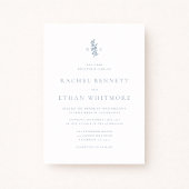 Faire-part de mariage à motif botanique bleu