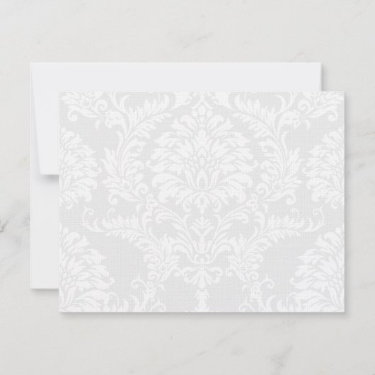 Faire-part de mariage à motif damassé noir avec ga (Dos)