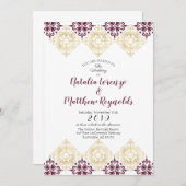 Faire-part de mariage à motif de carreaux espagnol (Devant / Derrière)