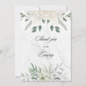 Faire-part de mariage à motif de fleurs blanches (Dos)