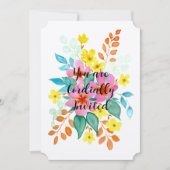 Faire-part de mariage à motif de fleurs en spray (Devant)