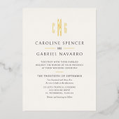 Faire-part de mariage à motif de monogramme modern (Recto)