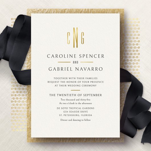 Faire-part de mariage à motif de monogramme modern