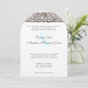 Faire-part de mariage à motif de parchemin antique