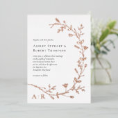 Faire-part de mariage à motif de vigne en feuille (Debout devant)