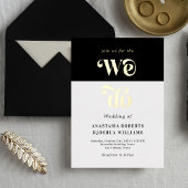 Faire-part de mariage à motif doré rétro gras