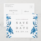 Faire-part de mariage à motif floral aquarelle ble (Devant / Derrière)