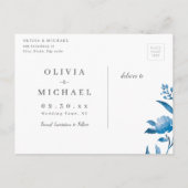 Faire-part de mariage à motif floral aquarelle ble (Dos)