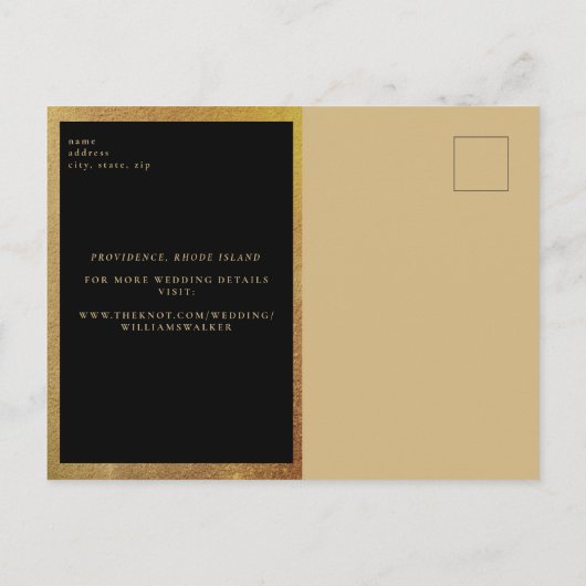 Faire-part de mariage à motif léopard & noir (Dos)