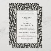 Faire-part de mariage à motif noir et blanc (Devant / Derrière)