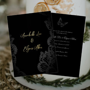 Faire-part de mariage à motif papillon gothique av