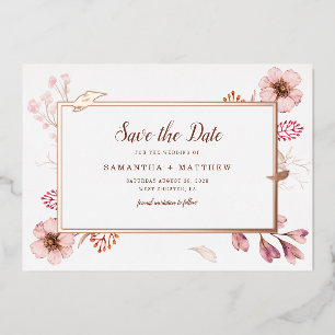 Faire-part de mariage à motifs botaniques floraux