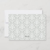 Faire-part de mariage à motifs damassés violet et (Dos)