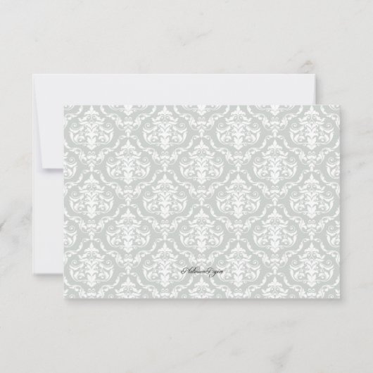 Faire-part de mariage à motifs damassés violet et (Dos)