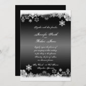 Faire-part de mariage à neige noir et blanc (Devant / Derrière)