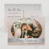 Faire-part de mariage à Noël avec date de réservat (Devant / Derrière)