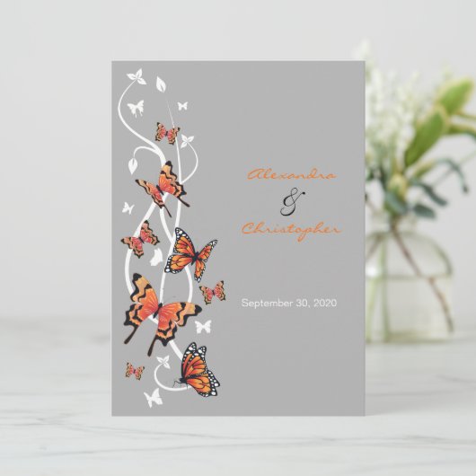 Faire-part de mariage à papillon (Debout devant)