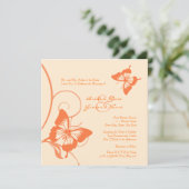 Faire-part de mariage à papillon orange (Debout devant)