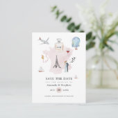 Faire-part de mariage à Paris aquarelle (Debout devant)