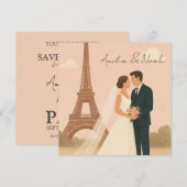 Faire-part de mariage à Paris | Élégante Tour Eiff (Devant / Derrière)