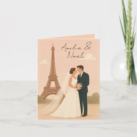 Faire-part de mariage à Paris | Tour Eiffel élégan (Devant)