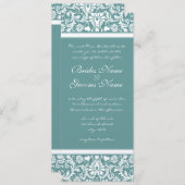 Faire-part de mariage à perles en bleu profond Aqu (Devant / Derrière)