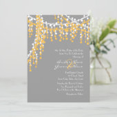 Faire-part de mariage à perles jaunes et grises (Debout devant)