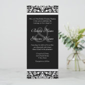 Faire-part de mariage à persiennes en damas noir e (Debout devant)