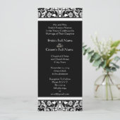 Faire-part de mariage à persiennes en damas noir e (Debout devant)