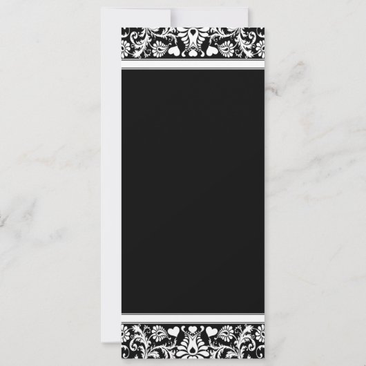 Faire-part de mariage à persiennes en damas noir e (Dos)