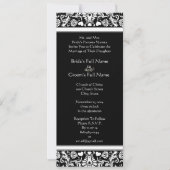 Faire-part de mariage à persiennes en damas noir e (Devant)