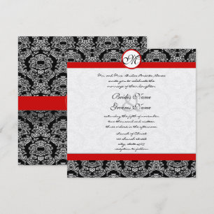 Faire-part de mariage à persiennes rouges et noire