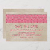 Faire-part de mariage à personnaliser Pink Rustic  (Devant / Derrière)