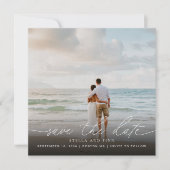 Faire-part de mariage à photo avec écriture modern (Devant)