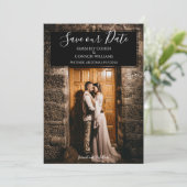 Faire-part de mariage à photo moderne | Noir (Debout devant)